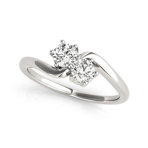 Bids.com Solitaire Two Stone Diamond Ring in 14k White Gold (1/2 cttw) Rings