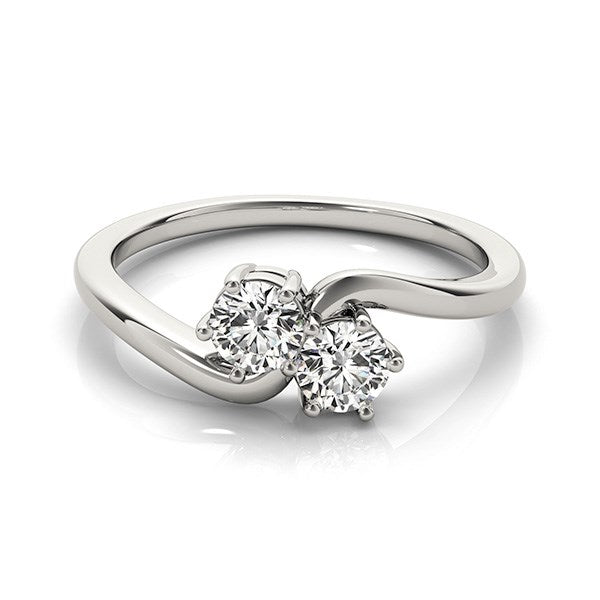 Bids.com Solitaire Two Stone Diamond Ring in 14k White Gold (1/2 cttw) Rings