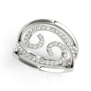 Bids.com Swirl Design Diamond Ring in 14k White Gold (1/2 cttw) Rings