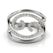 Bids.com Swirl Design Diamond Ring in 14k White Gold (1/2 cttw) Rings