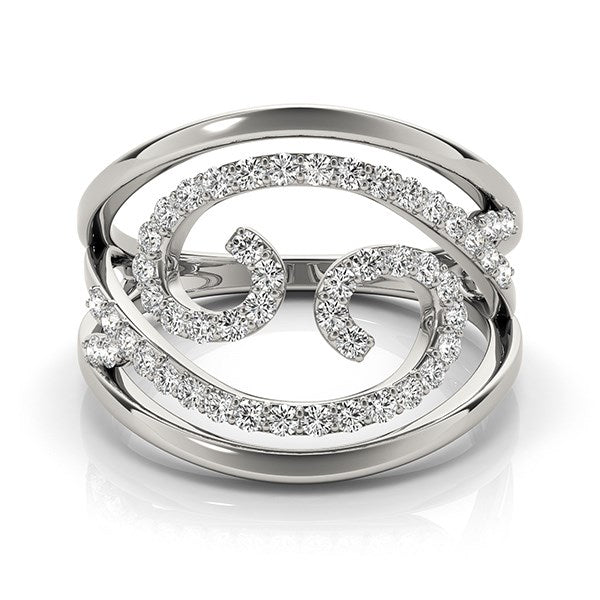 Bids.com Swirl Design Diamond Ring in 14k White Gold (1/2 cttw) Rings