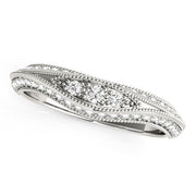 Bids.com 14k White Gold Curved Antique Style Diamond Wedding Ring (1/3 cttw) Rings