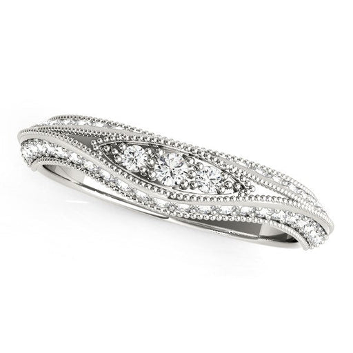 Bids.com 14k White Gold Curved Antique Style Diamond Wedding Ring (1/3 cttw) Rings