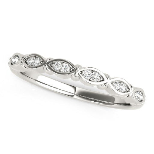 Bids.com 14k White Gold Unique Infinity Design Diamond Wedding Band (1/10 cttw) Rings