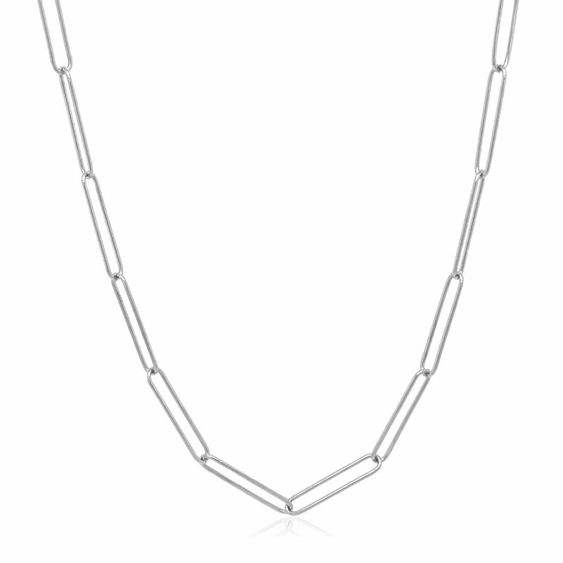 Bids.com 14k White Gold Wire Paperclip Chain (2.7mm) Necklaces