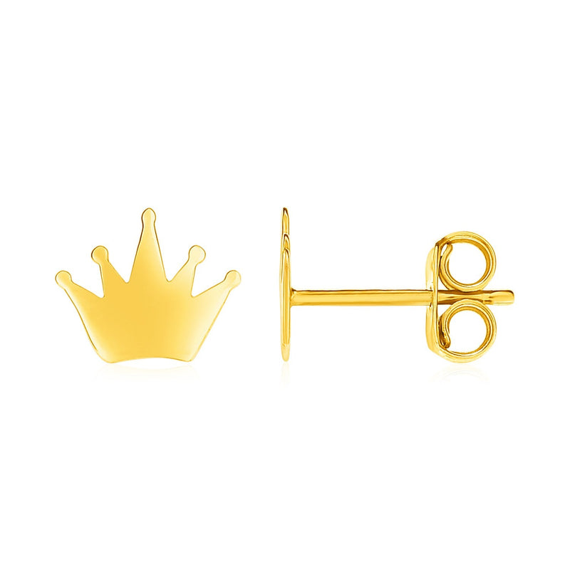 Bids.com 14k Yellow Gold Post Earrings with Crowns Earrings