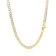 Bids.com 3.6 mm 14k Two Tone Gold Pave Curb Chain Necklaces