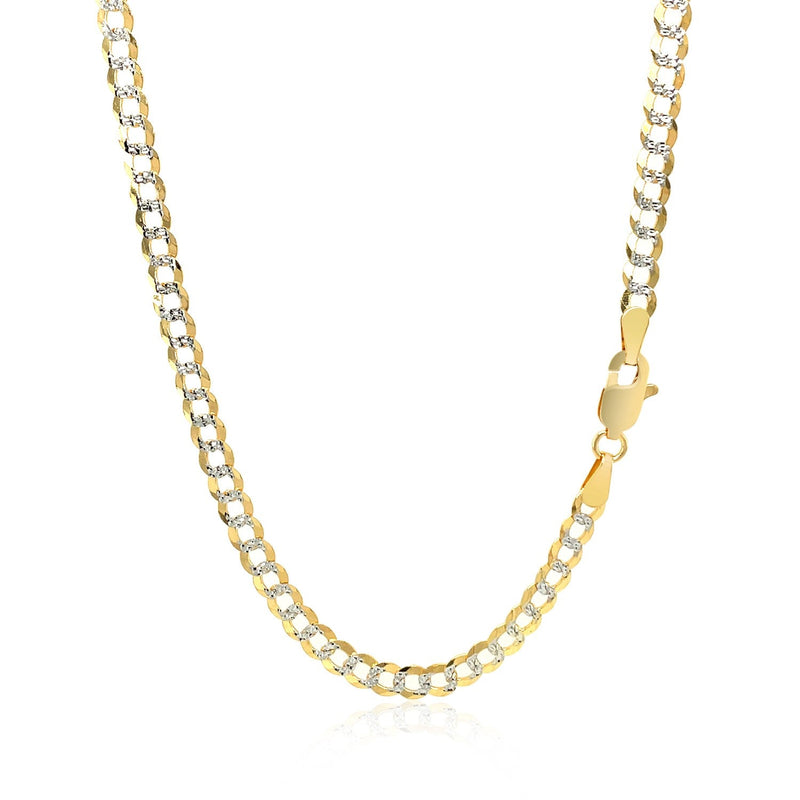 Bids.com 3.6 mm 14k Two Tone Gold Pave Curb Chain Necklaces