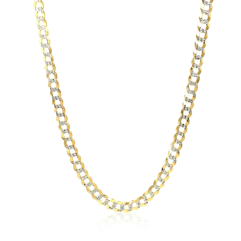 Bids.com 3.6 mm 14k Two Tone Gold Pave Curb Chain Necklaces