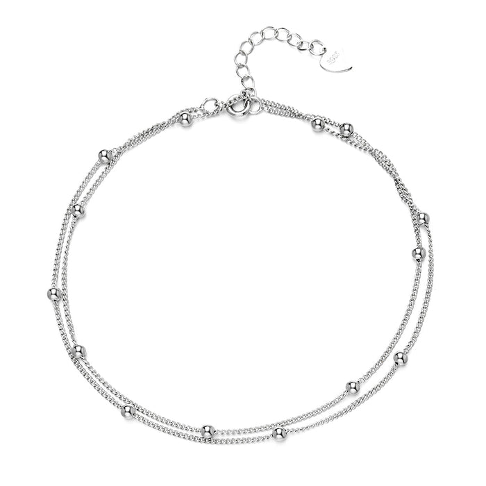 Sterling Silver Bead Anklet