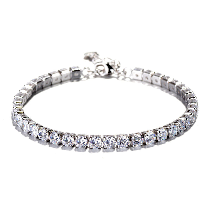 Sterling Silver Crystal Adjustable Anklet