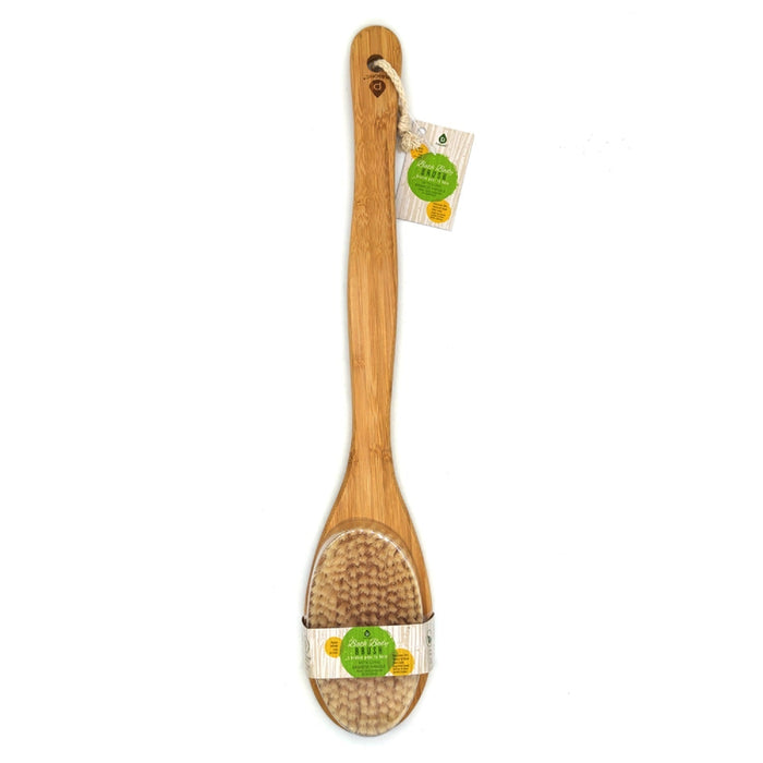 Bath Body Brush With Long Bamboo Handle