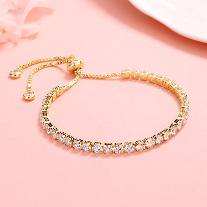 Adjustable Tennis Bracelet with Crystals