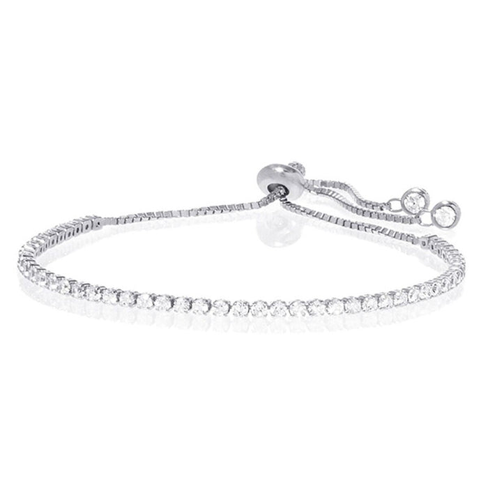 Adjustable Tennis Bracelet with Crystals