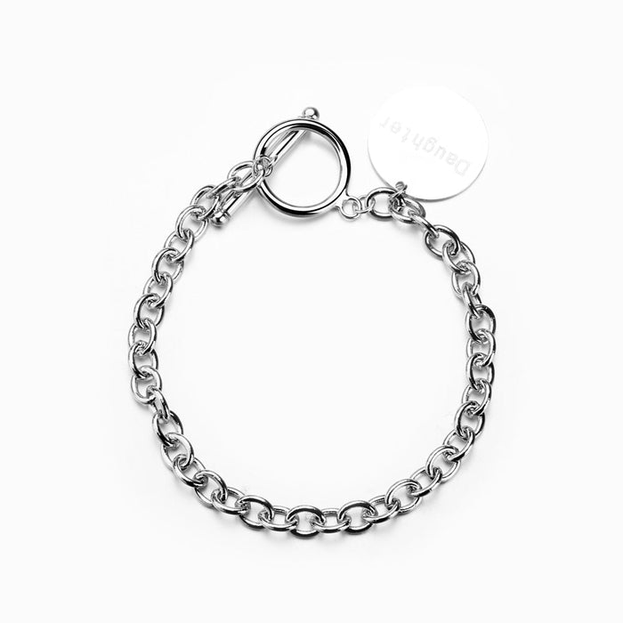 Inspirational Toggle Bracelets in 14K White Gold -Daughter