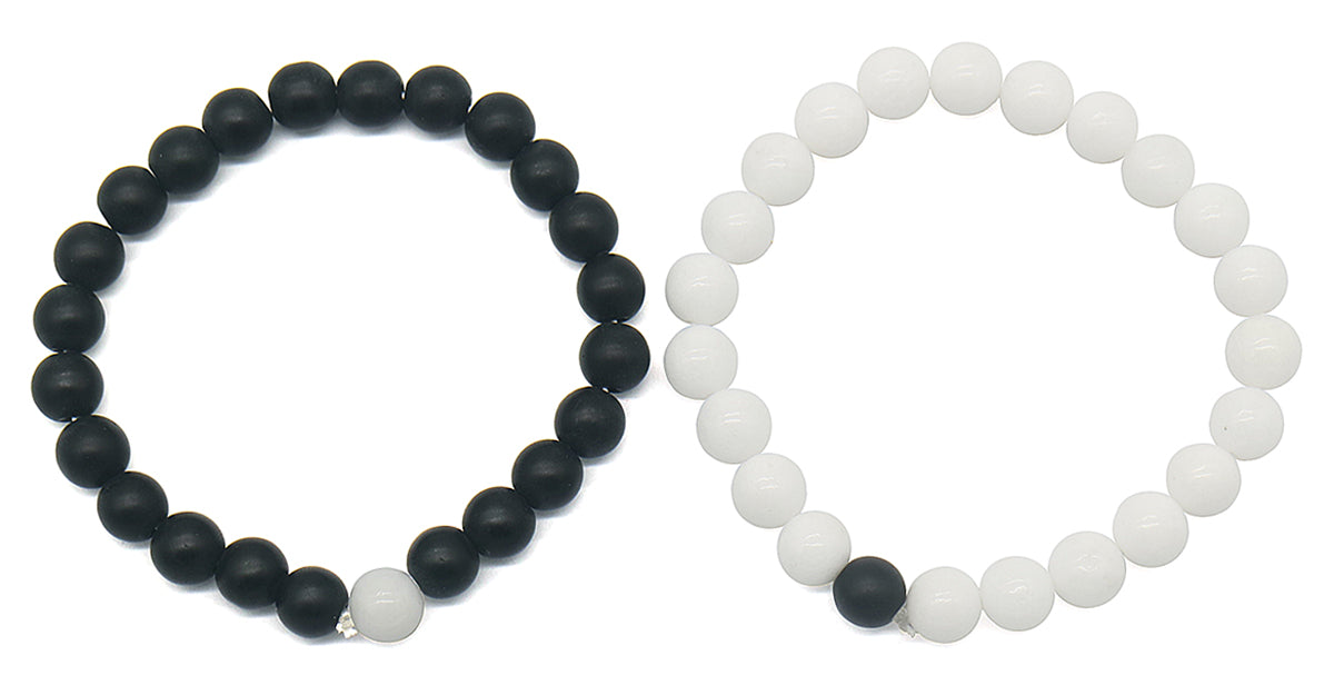 Yin and Yang Black and White Healing stone bracelet