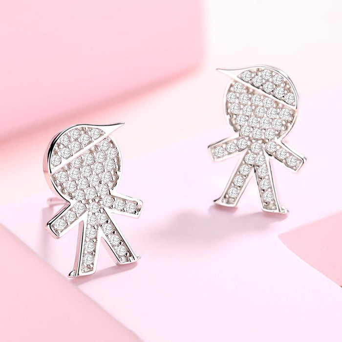 Sterling Silver  Ladies Swarovski Crystal Children Stud Earrings