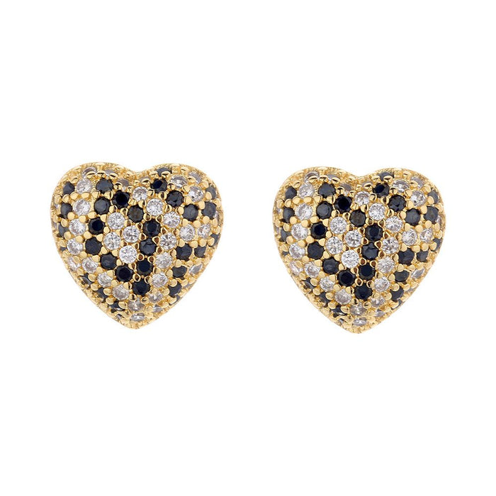 14K Gold Leopard Heart with Swarovski Crystals