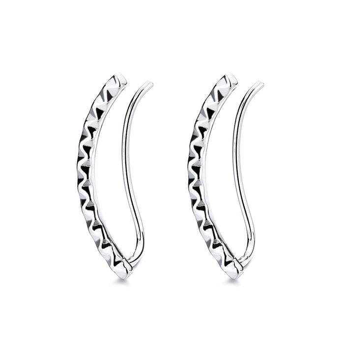 Rhodium Hammered Earring Crawlers