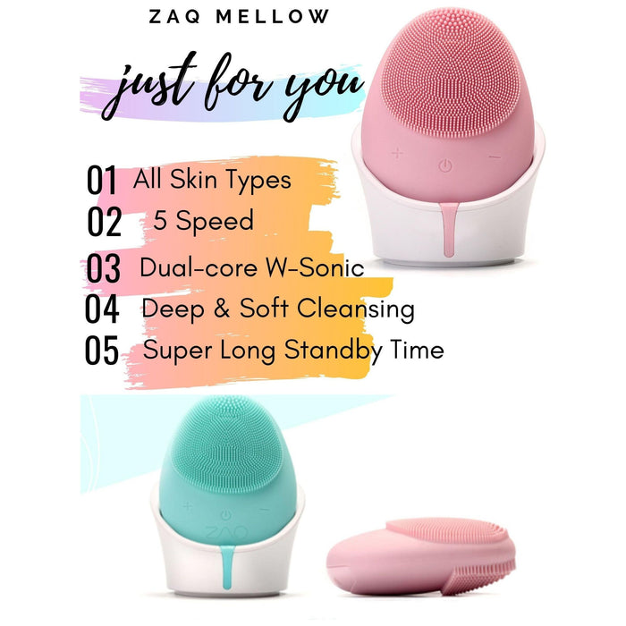 ZAQ Skin & Body - Mellow W-Sonic Silicone Facial Cleansing Brush