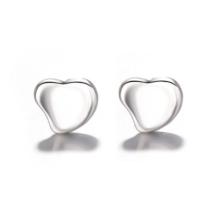 Minimalist Sterling Silver Bubble Heart Stud Earring