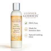Glimmer Goddess® Organic Skin Care DHA‑Free Self Tanner for Sensitive Skin – Glow Self Tanner