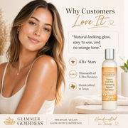 Glimmer Goddess® Organic Skin Care DHA‑Free Self Tanner for Sensitive Skin – Glow Self Tanner