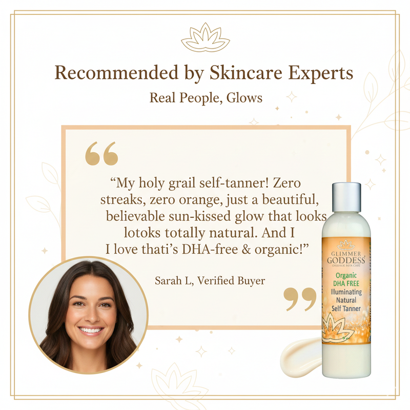 Glimmer Goddess® Organic Skin Care DHA‑Free Self Tanner for Sensitive Skin – Glow Self Tanner