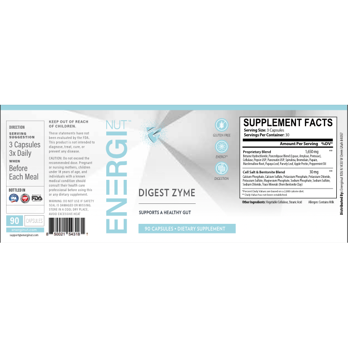 Energi Nutrition - Digest Zyme - 2oz