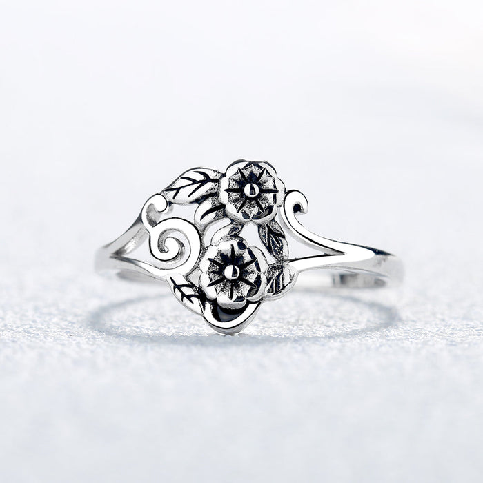 Sterling Silver Adjustable Artisan Wild Flower Ring