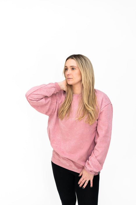 Rose Acidwash Adult Sweatshirt