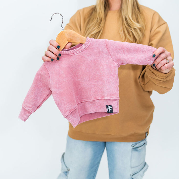 Rose Acidwash Kids Sweatshirt