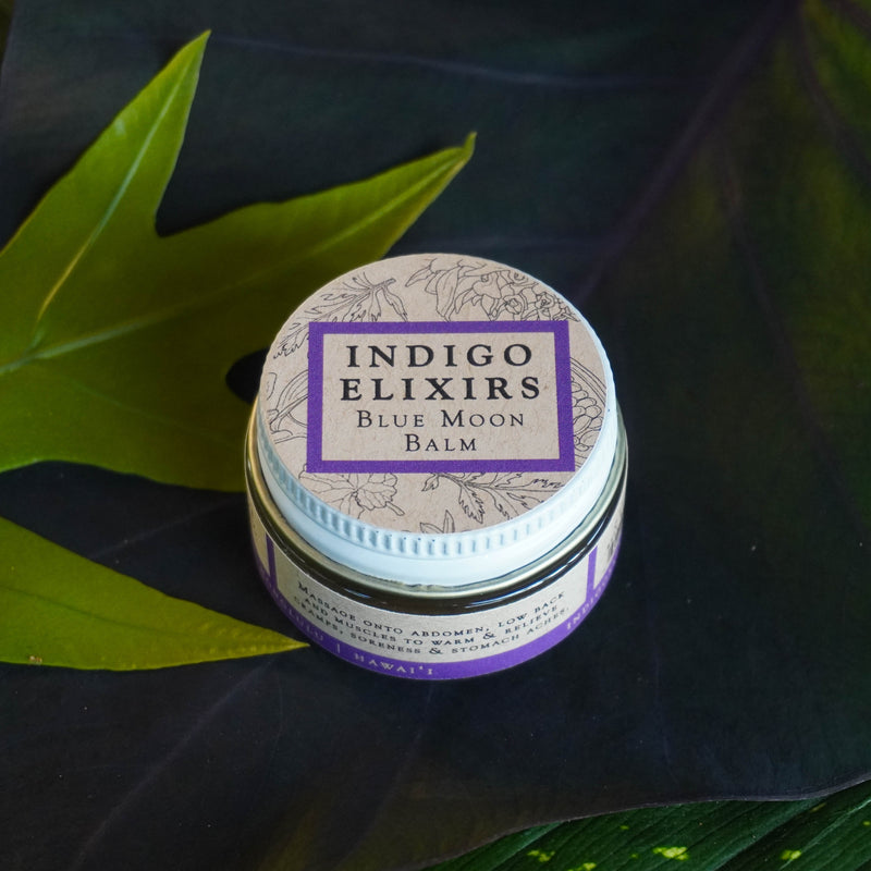 INDIGO ELIXIRS Blue Moon Balm | for Cramps & Aches Balm Black 0.75 oz jar,2 oz jar
