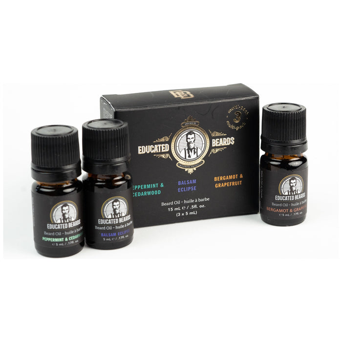 Educated Beards 3 Pack Beard Oil 3 x 5ml