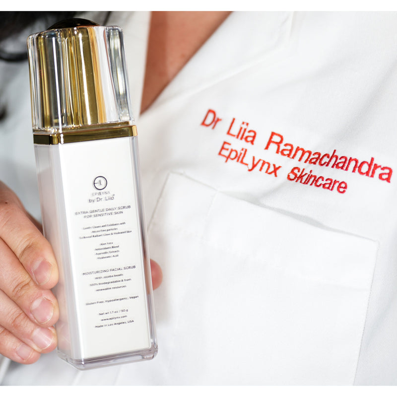 EpiLynx Gentle Exfoliating Face Scrub – Hyaluronic Acid, Aloe Vera & Biodegradable Jojoba Beads Face Cleanser