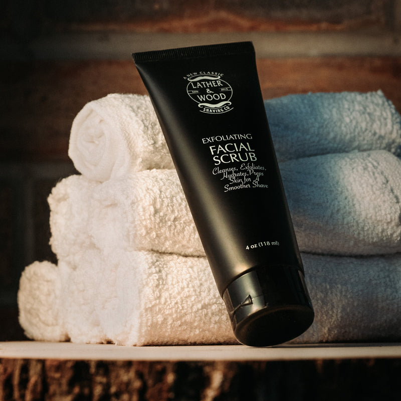 Lather & Wood Shaving Co Exfoliating Face Scrub Men Grooming, Health