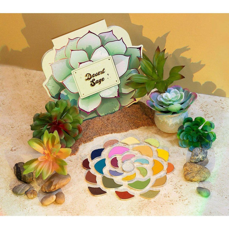 Profusion Cosmetics Desert Sage | 25-Shade Palette Makeup Brushes