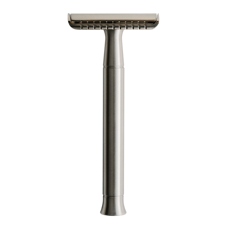 Lather & Wood Shaving Co Safety Razor - Baron Classic - Brushed Alloy Men Grooming, Health