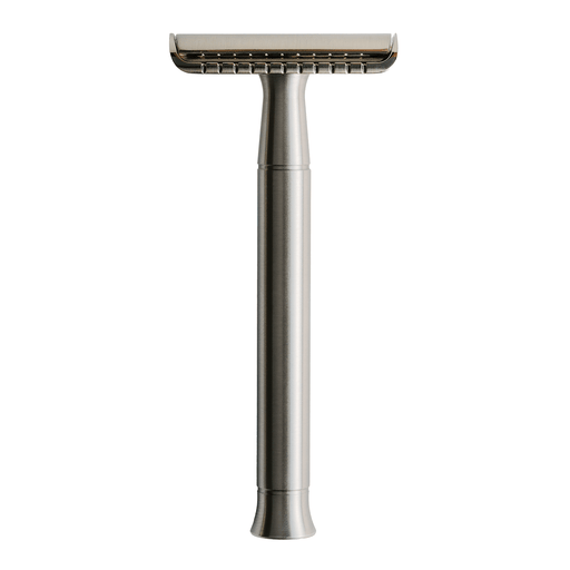 Lather & Wood Shaving Co Safety Razor - Baron Classic - Brushed Alloy Men Grooming, Health