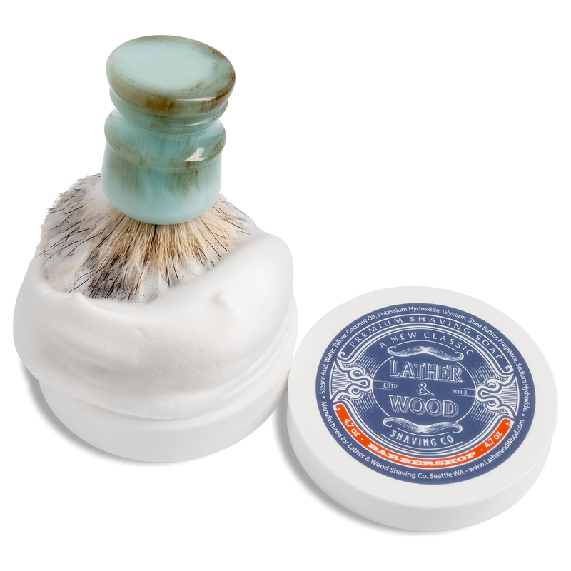 Lather & Wood Shaving Co Luxury Shaving Soap - Barbershop Men Grooming, Health