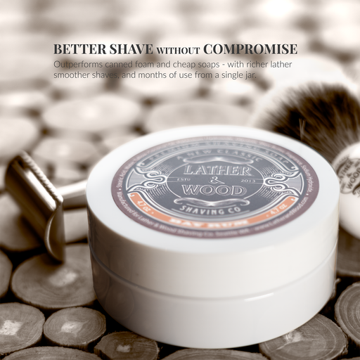 Lather & Wood Shaving Co Luxury Shaving Soap - Bay Rum Men Grooming, Health