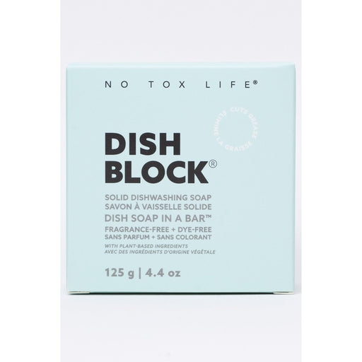 No Tox Life DISH BLOCK® solid dish soap - 4.4 oz (125g) bar - Fragrance Free - No Tox Life® Home & Kitchen