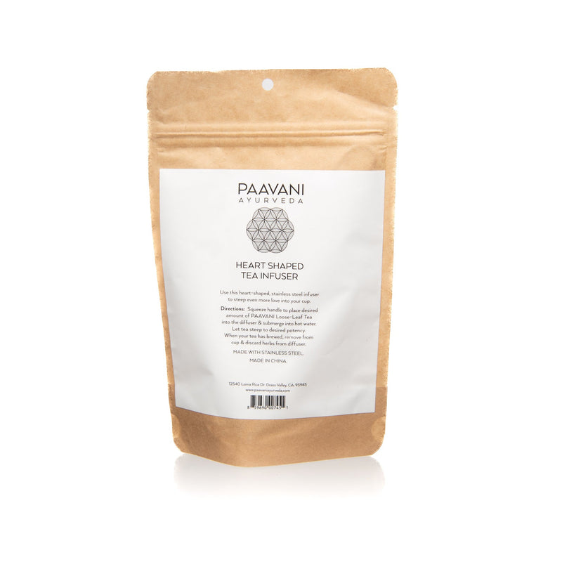 Paavani Ayurveda Heart Tea Infuser | Stainless Steel Strainer for Loose-Leaf Tea Rituals simple