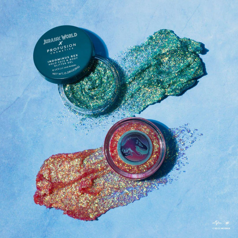 Profusion Cosmetics Jurassic World | It Can Camouflage! Holo Face & Body Glitter Gel Value Kits