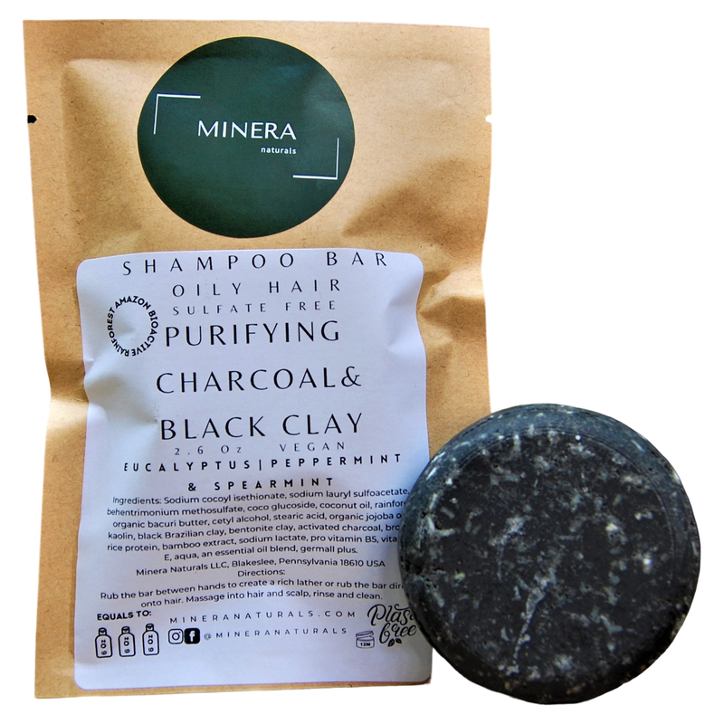 Mineranaturals Purifying charcoal & black clay shampoo Bar - Oily hair
