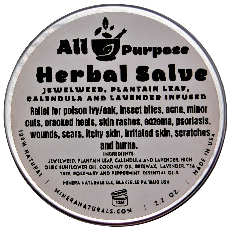 Mineranaturals All Purpose Salve - Herbal infusion for poison Ivy, Bug Bites & other skin conditions