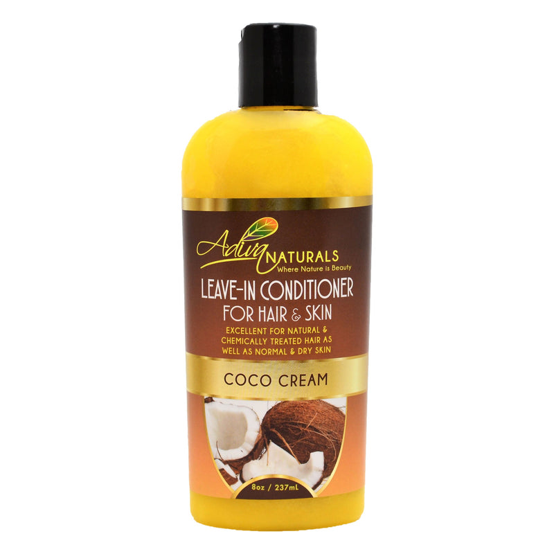 Adiva Naturals Leave-in Conditioner for Hair & Skin - Coco Cream 8oz Leave-in Conditioner