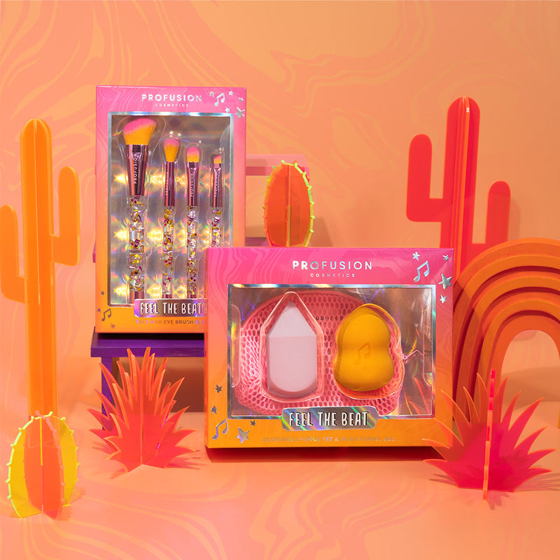 Profusion Cosmetics It's a Vibe | Feel the Beat 4-pc Face & Eye Brush Set Makeup Brushes