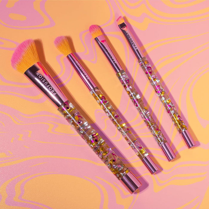 Profusion Cosmetics - It's a Vibe | Feel the Beat 4-pc Face & Eye Brush Set