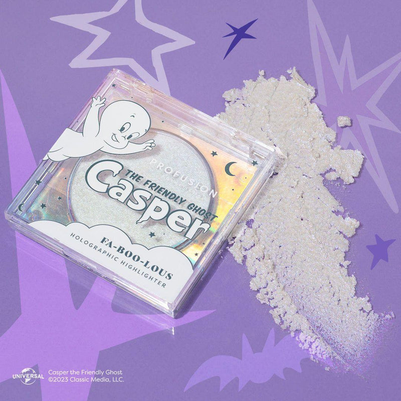 Profusion Cosmetics Casper the Friendly Ghost | Fa-Boo-Lous Holographic Highlighter face